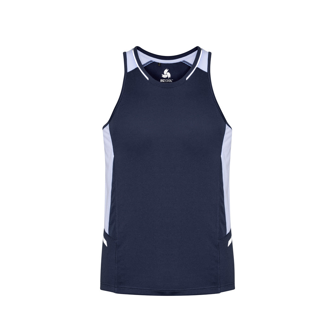 Biz Collection The Renegade Singlet | Mens Navy/White/Silver Shirts & Tops