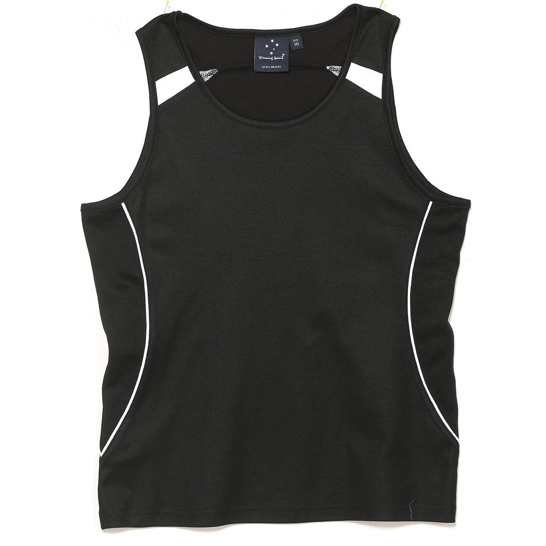Winning Spirit The Legend Singlet | Ladies Black/White Shirts & Tops