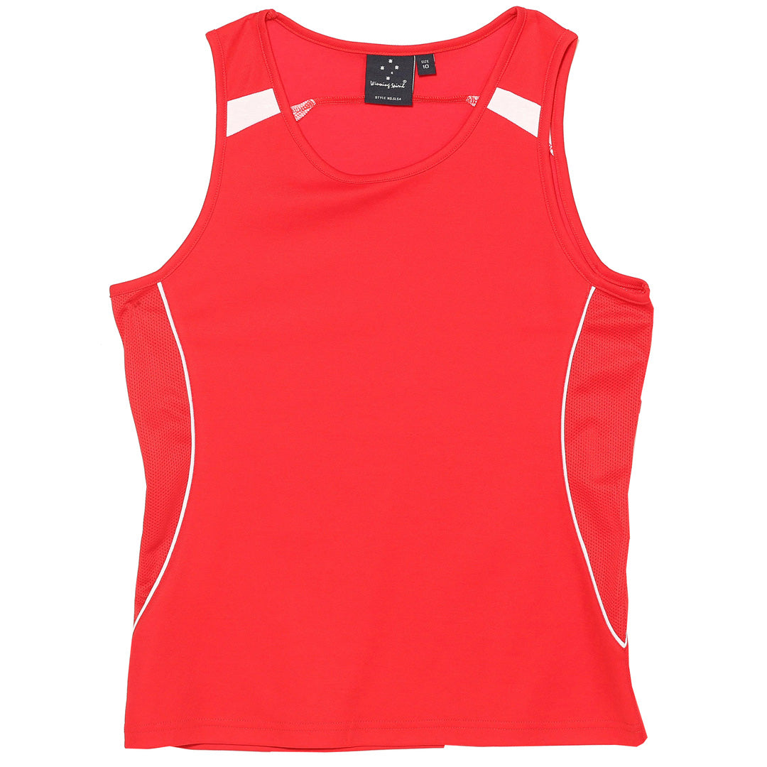 Winning Spirit The Legend Singlet | Ladies Red/White Shirts & Tops