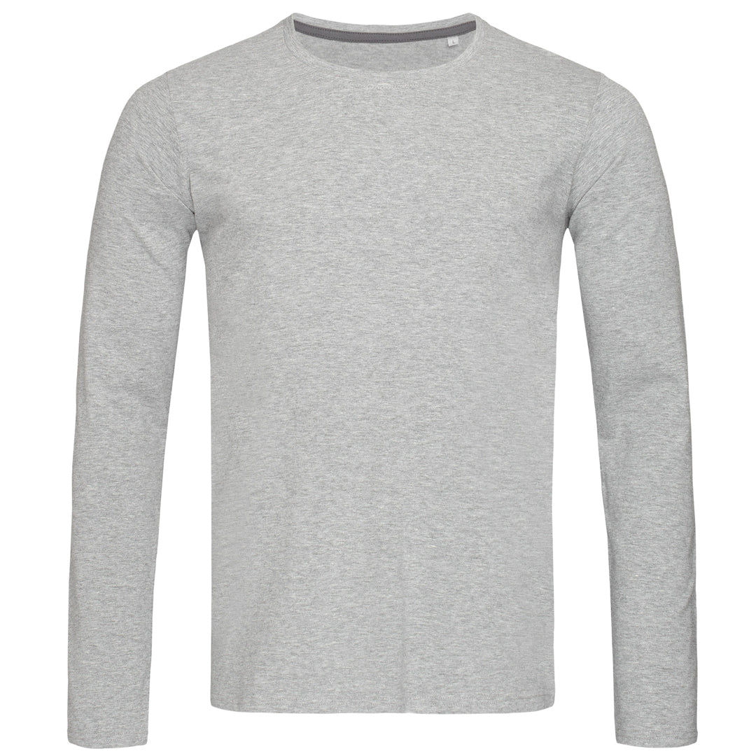 Stedman The Clive Tee | Long Sleeve | Mens Grey Marle Shirts & Tops