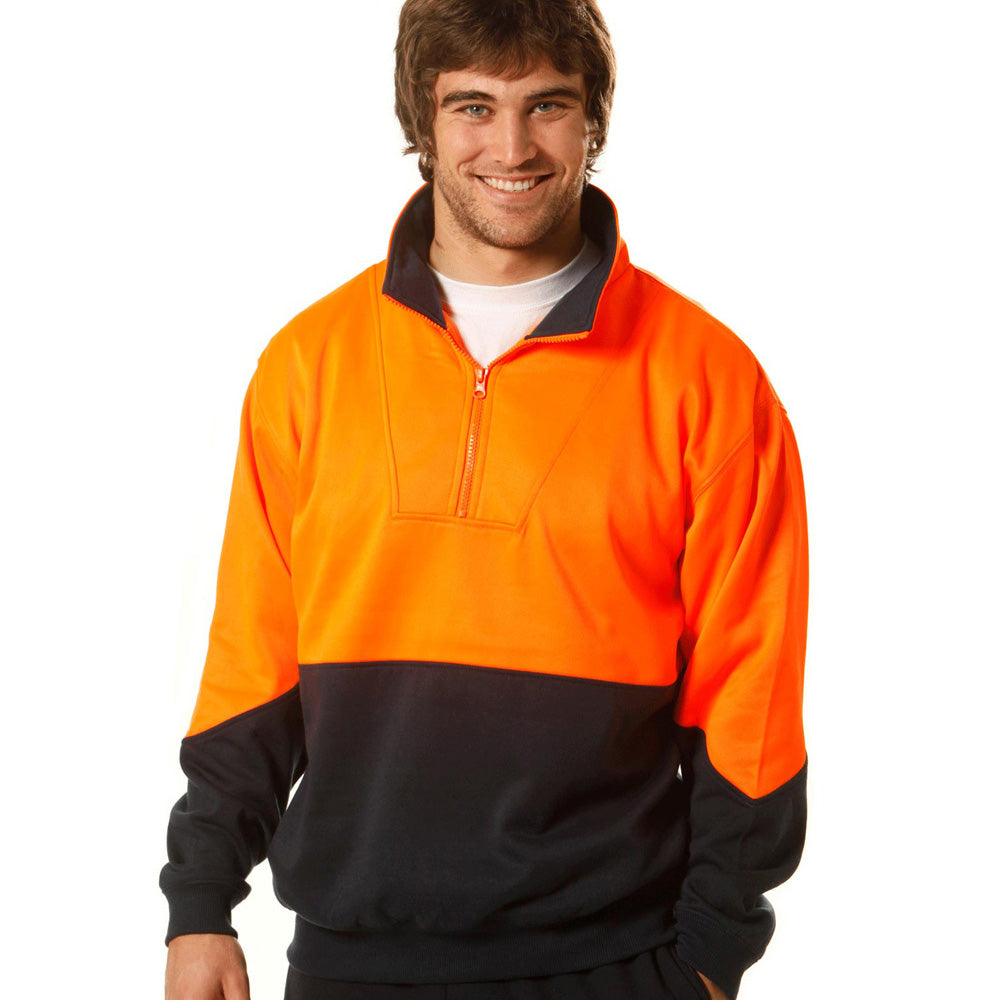 Winning Spirit The Hi Vis Collared Sweat | Mens Work Safety Protective Gear