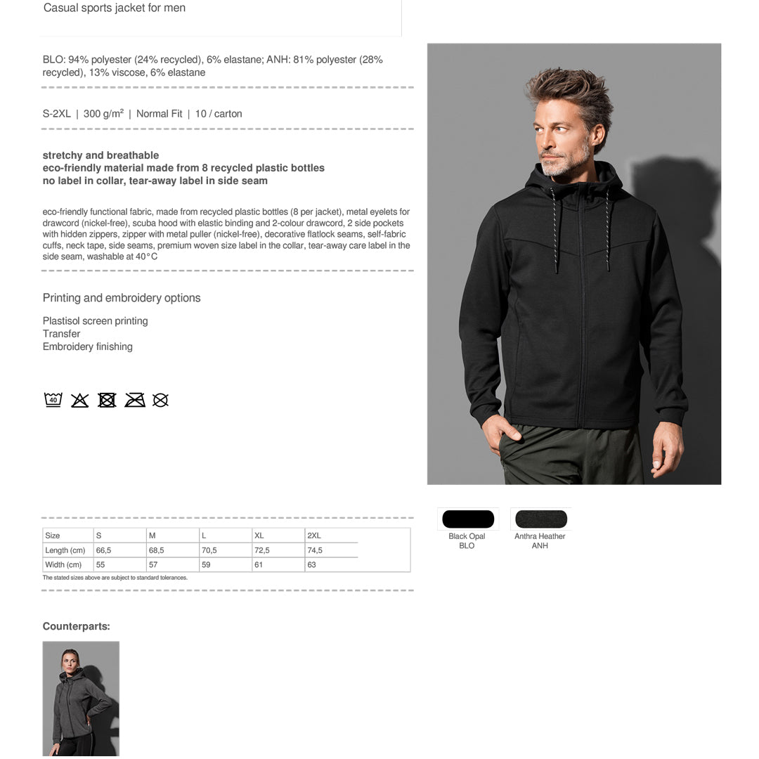 Stedman The Recycled Scuba Jacket | Mens Hoodie