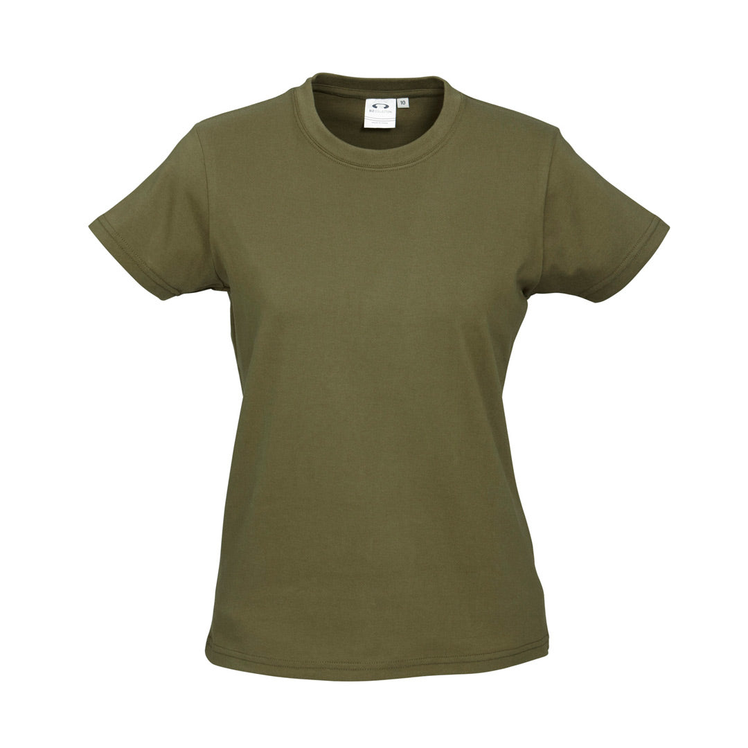 Biz Collection The Ice Tee | Ladies | Short Sleeve | Dark Colours Khaki Shirts & Tops