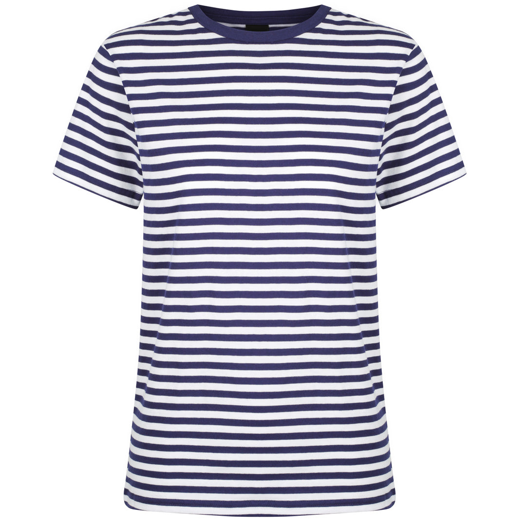 Identitee The Stevie Tee | Ladies Navy/White Shirts & Tops