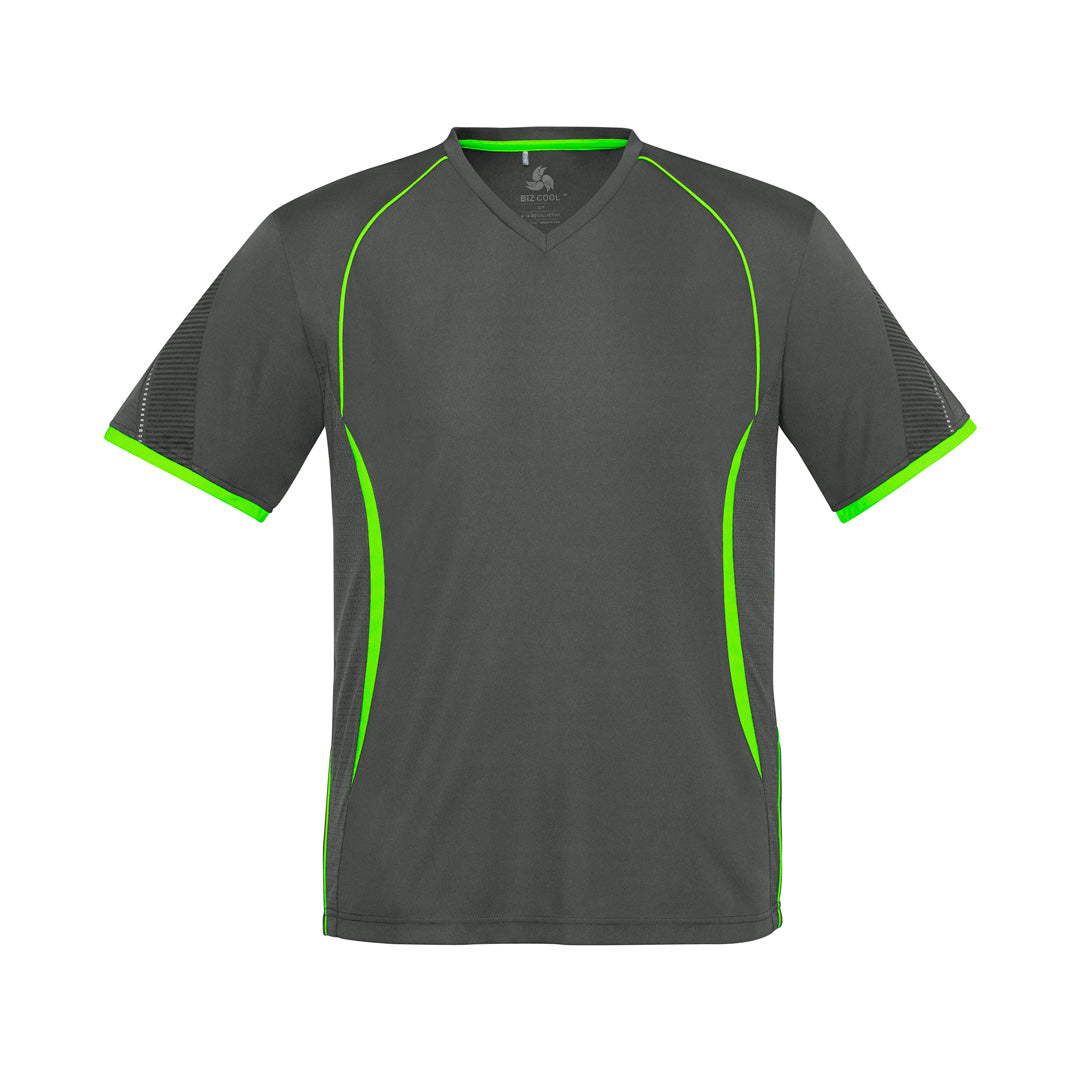 Biz Collection The Razor Tee | Mens | Short Sleeve Grey/Lime Shirts & Tops