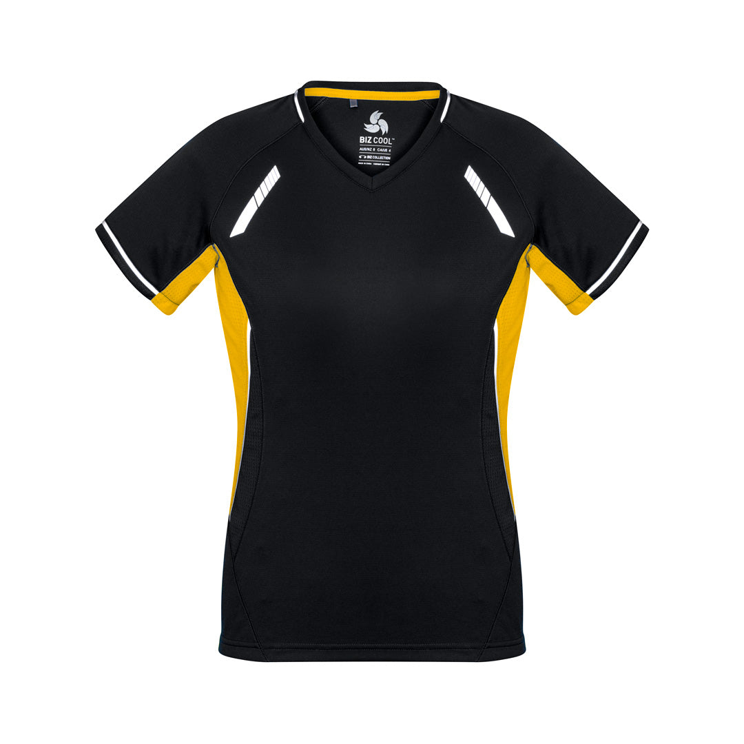 Biz Collection The Renegade Tee | Ladies | Short Sleeve Black/Gold/Silver Shirts & Tops