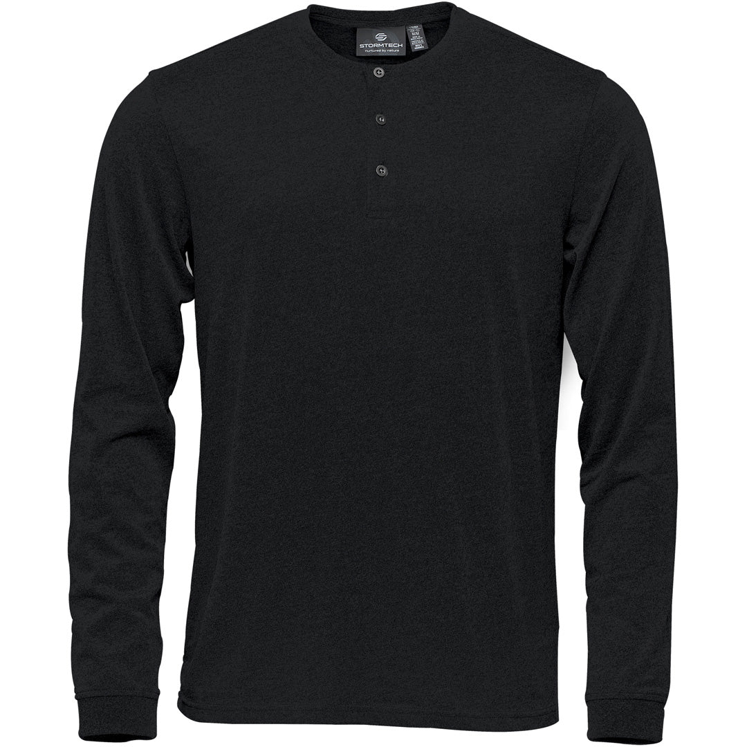 Stormtech The Torcello Henley Tee | Long Sleeve | Mens Black Shirts & Tops