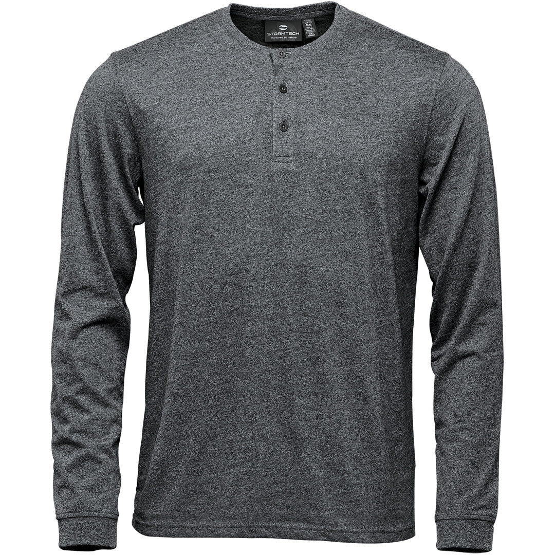 Stormtech The Torcello Henley Tee | Long Sleeve | Mens Graphite Marle Shirts & Tops