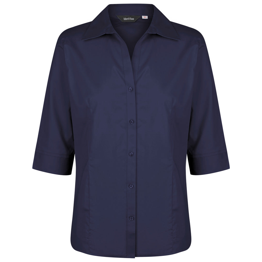 Identitee The Rodeo Shirt | Ladies 3/4 Sleeve Navy Shirts & Tops