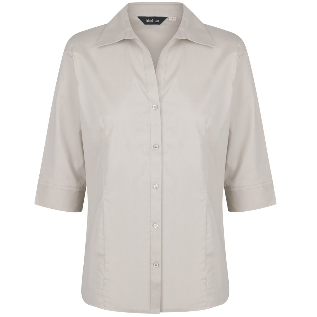 Identitee The Rodeo Shirt | Ladies 3/4 Sleeve Taupe Shirts & Tops