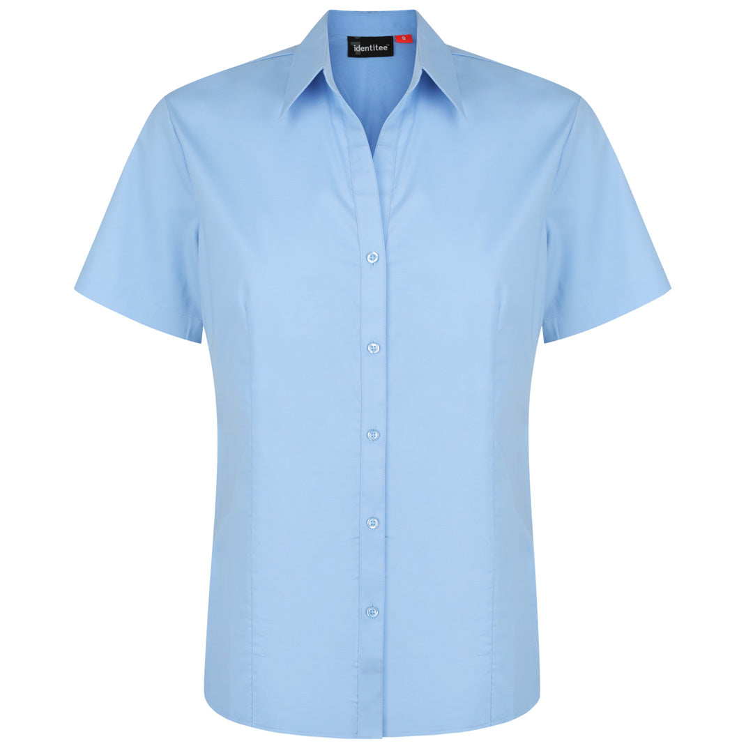 Identitee The Rodeo Shirt | Ladies | Short Sleeve Mid Blue Shirts & Tops