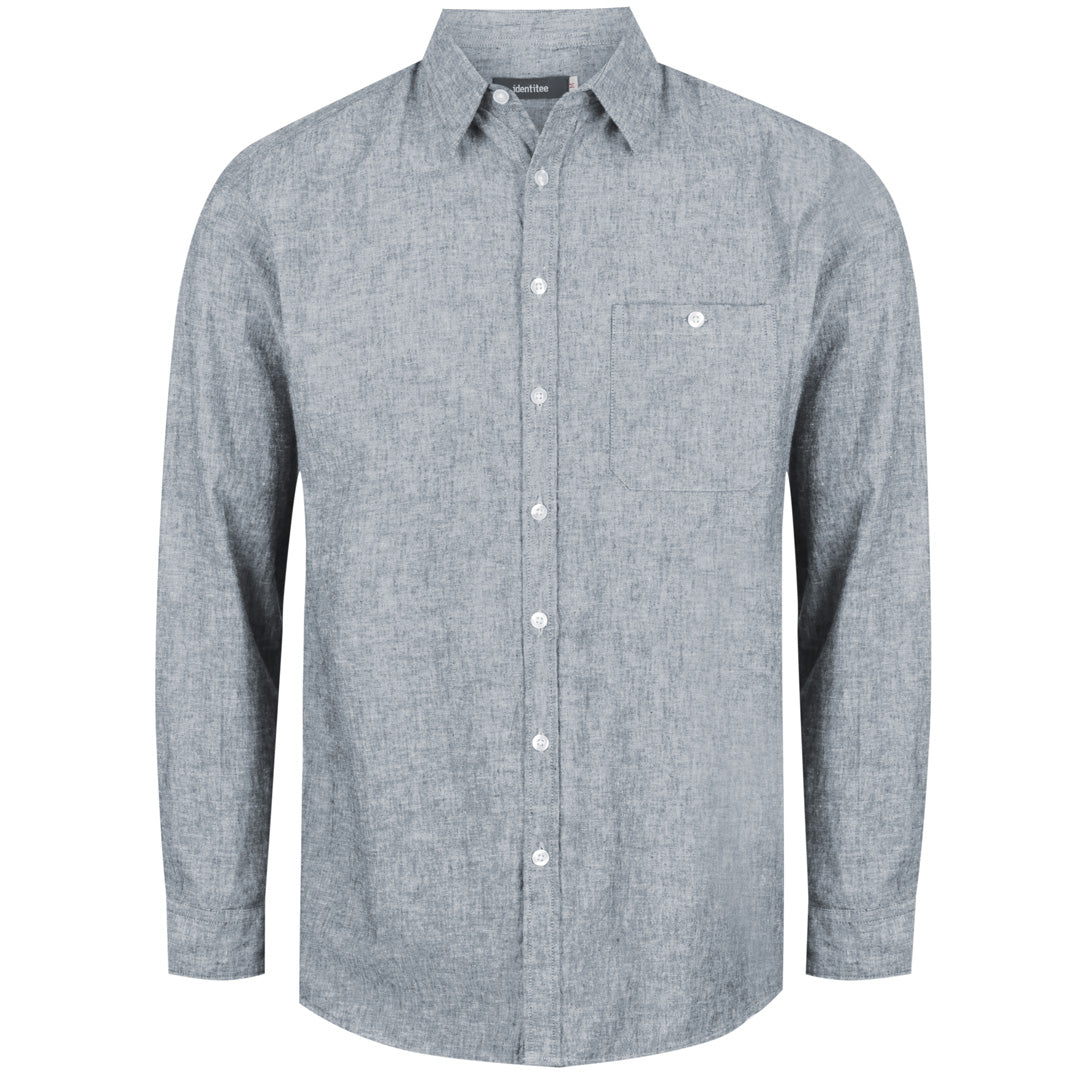 Identitee The Floyd Shirt | Mens | Long Sleeve French Blue Shirts & Tops