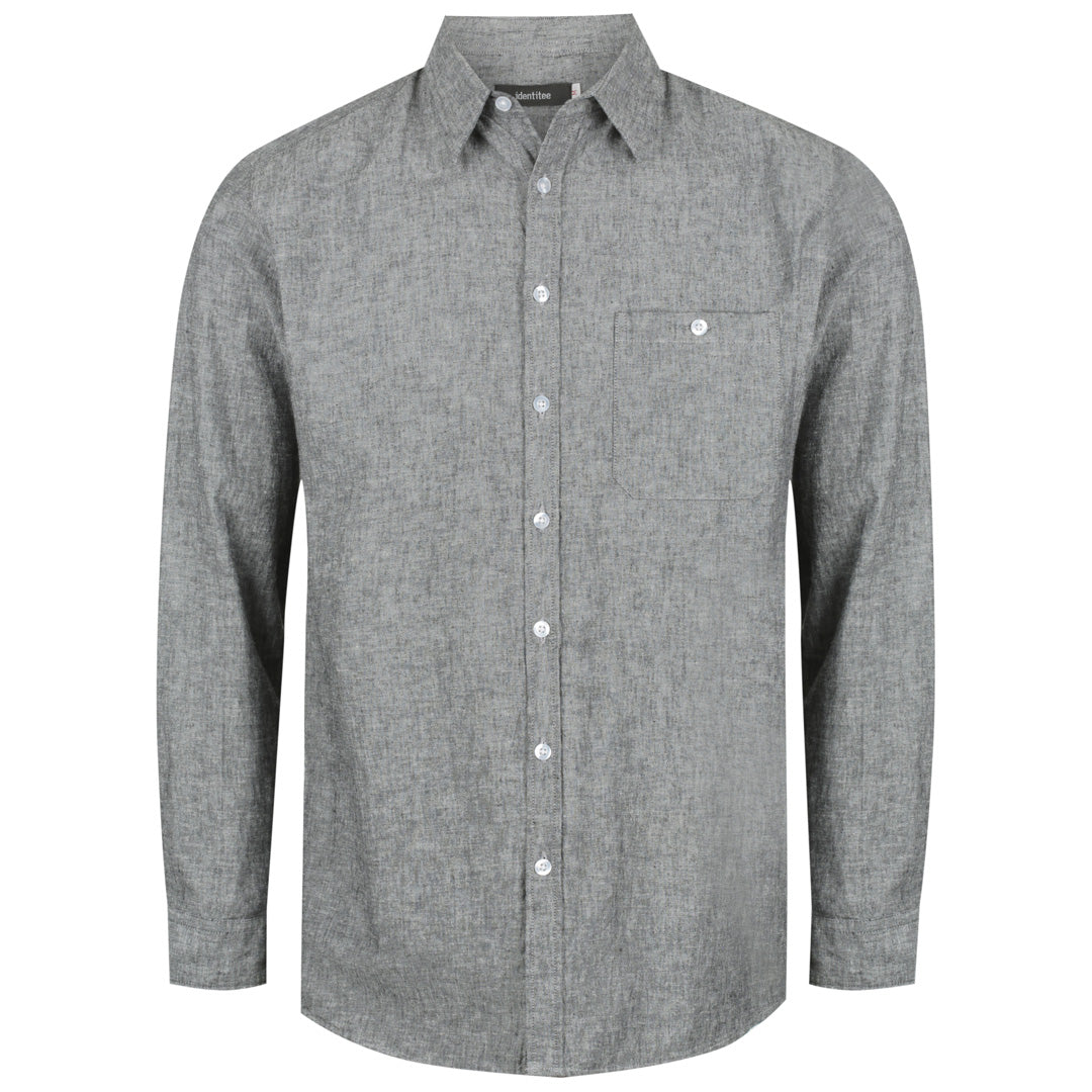Identitee The Floyd Shirt | Mens | Long Sleeve Smoke Grey Shirts & Tops