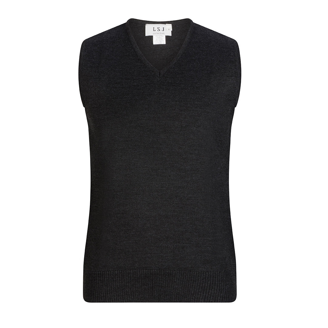 LSJ Collection The V Neck Vest | Mens Charcoal Outerwear