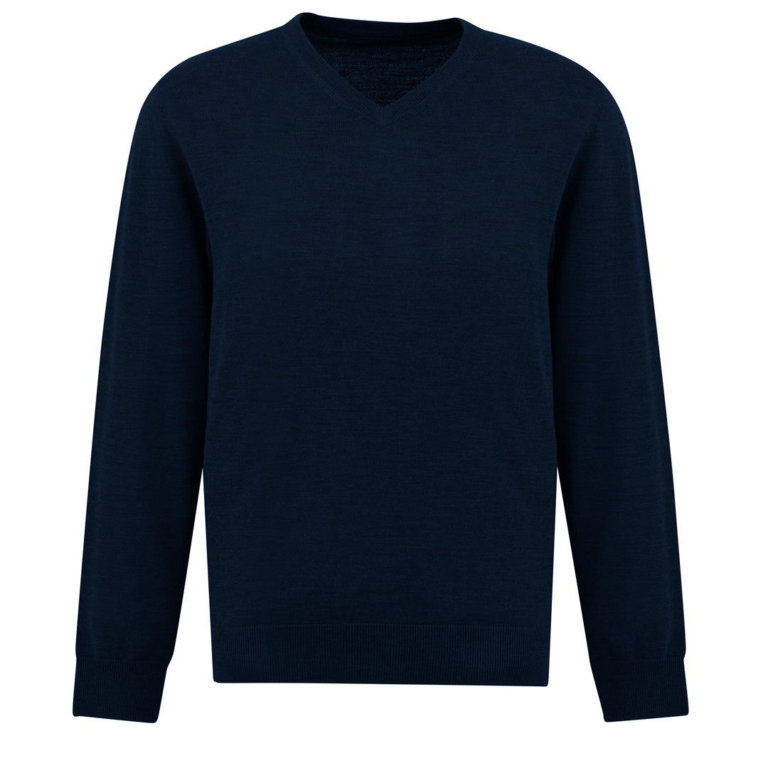 Biz Collection The Roma Knit | Mens | V Neck Jumper Navy Outerwear