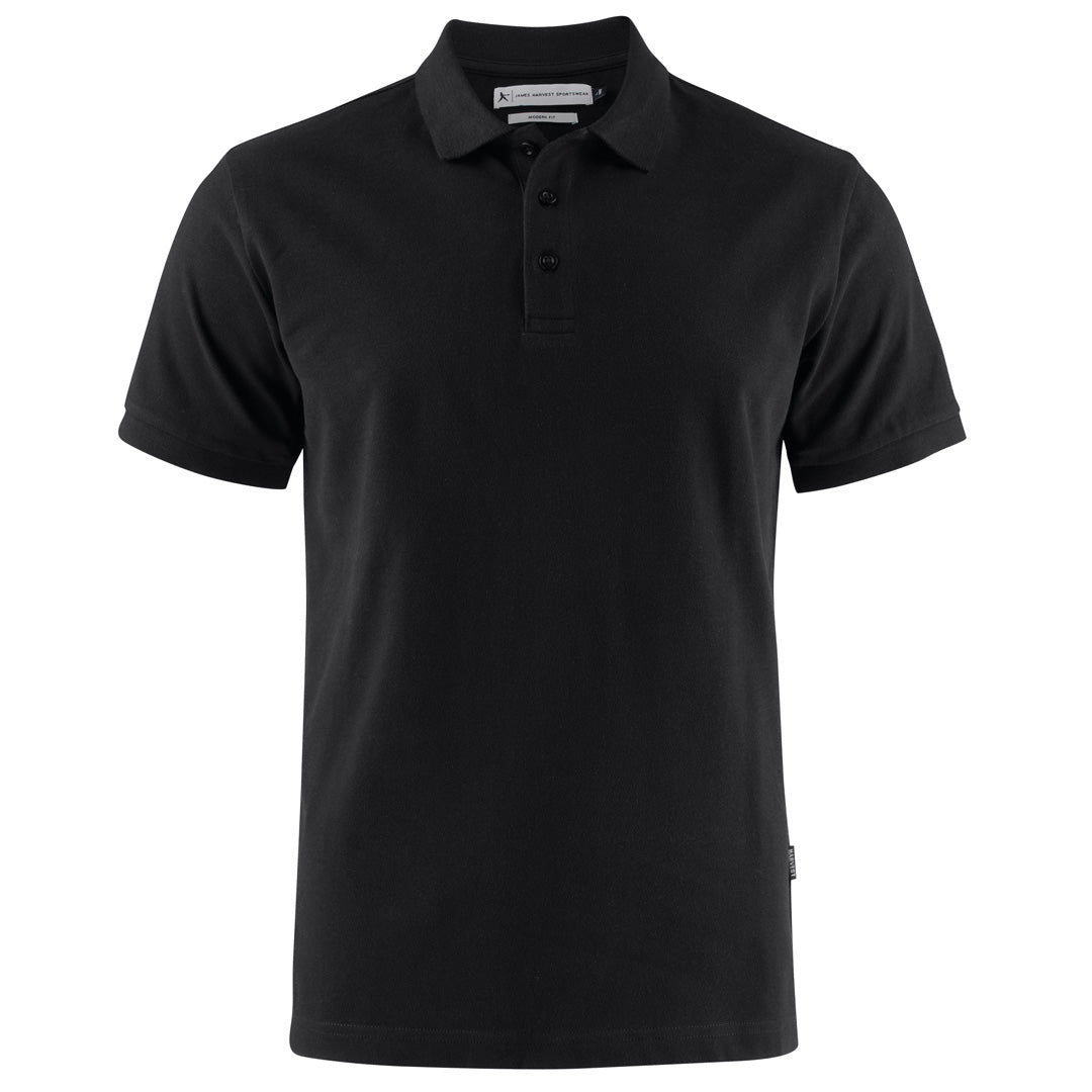 James Harvest The Neptune Polo | Mens | Modern Fit Black Shirts & Tops