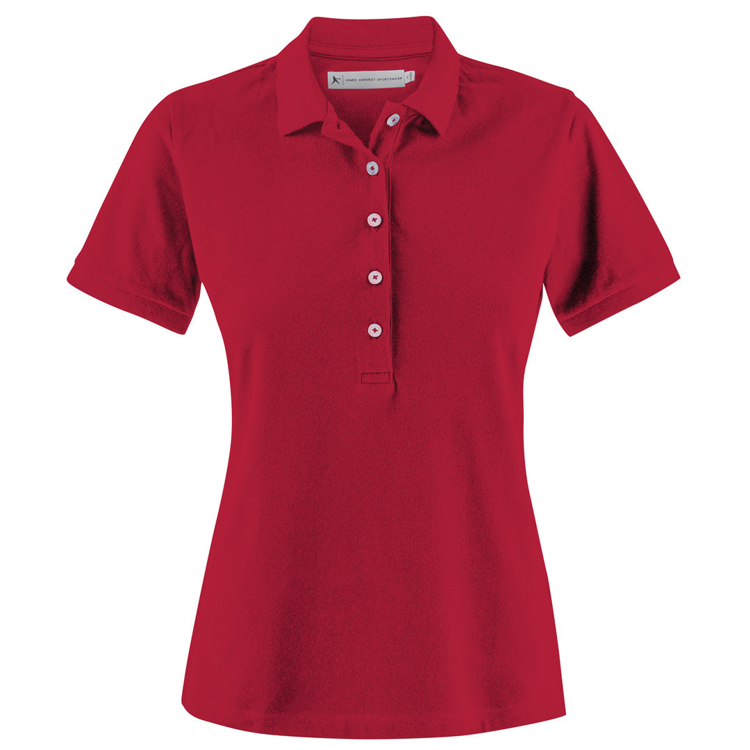 James Harvest The Sunset Polo | Ladies | Short Sleeve Red Shirts & Tops