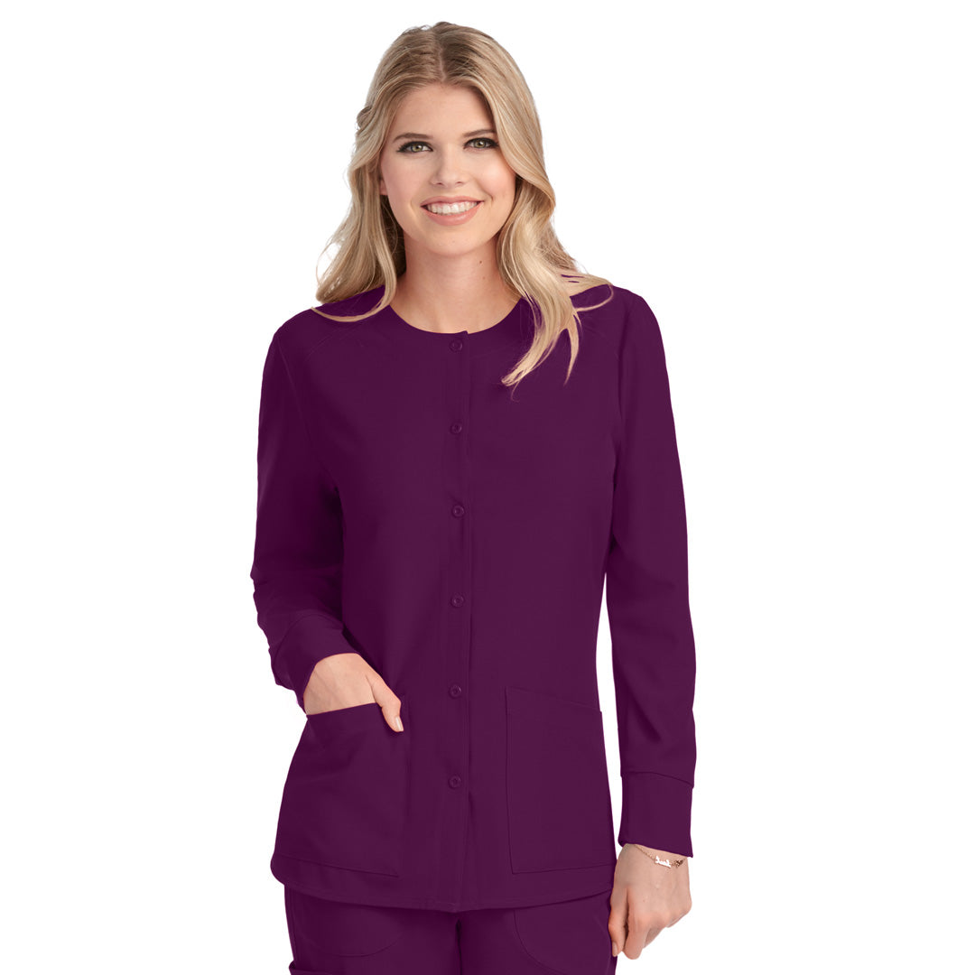 Skechers by Barco The Stability Warm Up Scrub Top | Ladies | Skechers by Barco Wine Scrubs