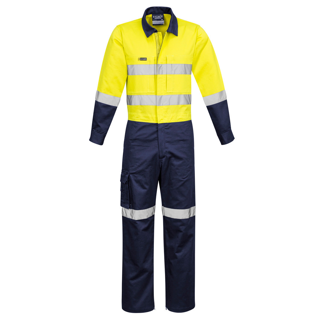 Syzmik The Rugged Cooling Taped Overall | Mens Yellow/Navy Contractor Pants & Coveralls