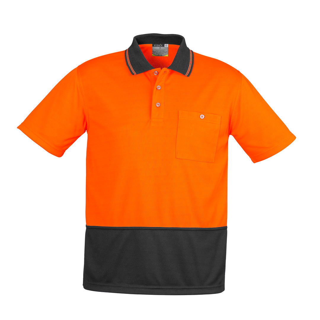 Syzmik The Alan Polo | Mens | Short Sleeve Orange/Charcoal Shirts & Tops