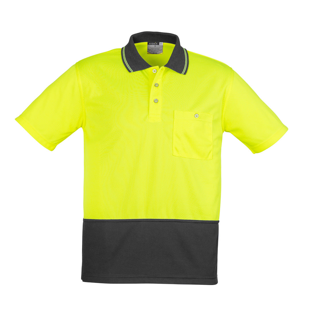 Syzmik The Alan Polo | Mens | Short Sleeve Yellow/Charcoal Shirts & Tops
