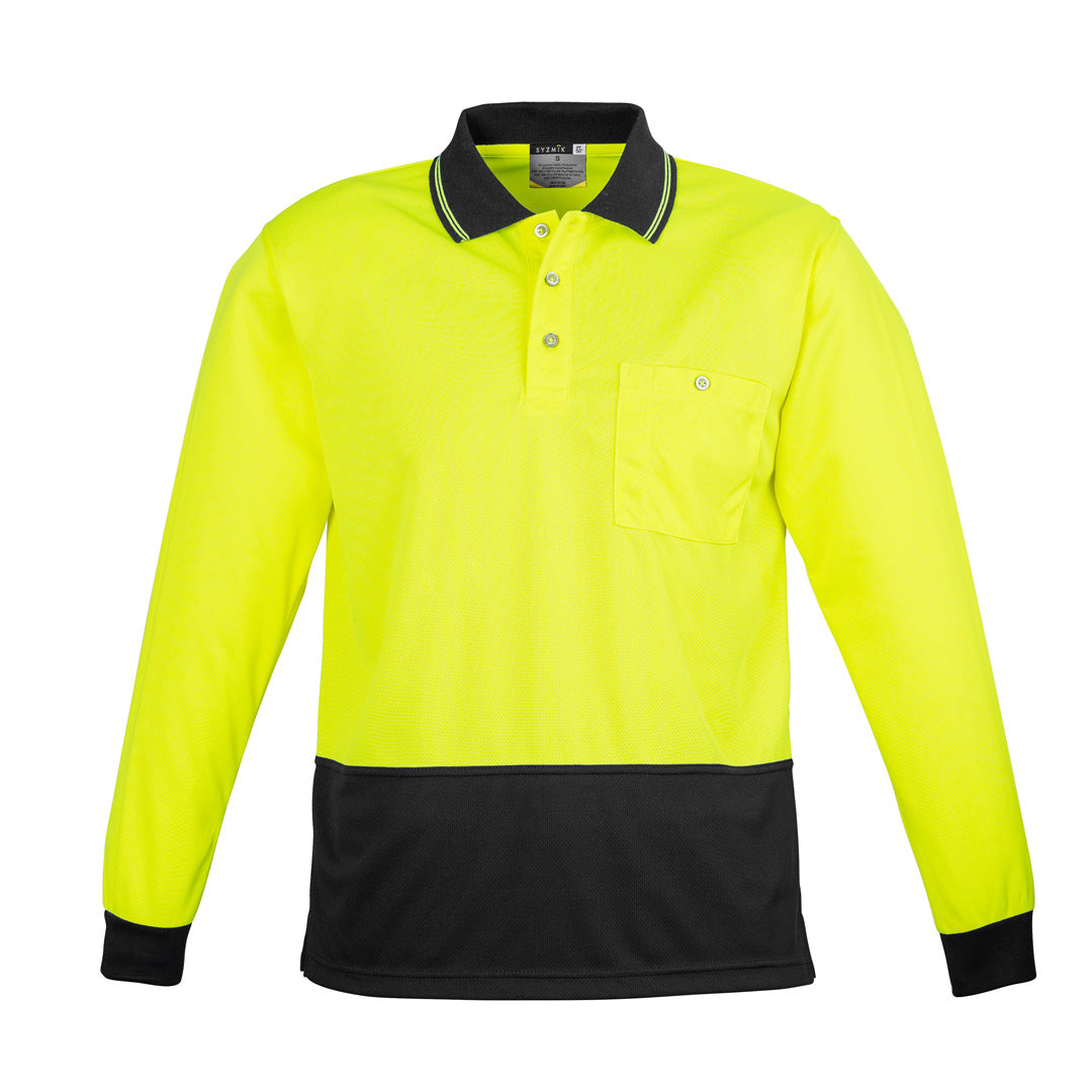 Syzmik The Alan Polo | Mens | Long Sleeve Yellow/Black Shirts & Tops
