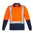 Syzmik The Hi Vis Spliced Polo | Shoulder Taped | Long Sleeve Orange/Navy Work Safety Protective Gear