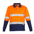 Syzmik The Hi Vi Spliced Polo | Long Sleeve | Hoop Taped Orange/Navy Work Safety Protective Gear