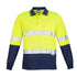 Syzmik The Hi Vi Spliced Polo | Long Sleeve | Hoop Taped Yellow/Navy Work Safety Protective Gear