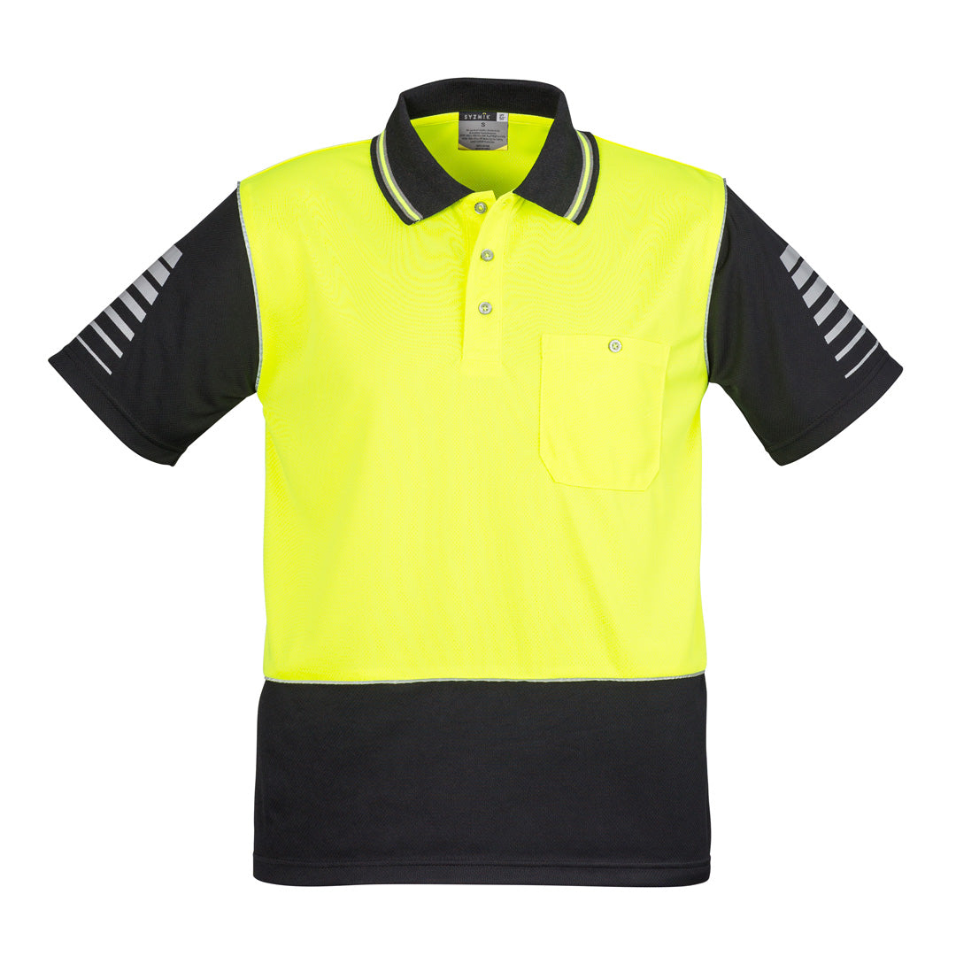 Syzmik The Hi Vis Zone Polo | Short Sleeve | Mens Yellow/Black Shirts & Tops