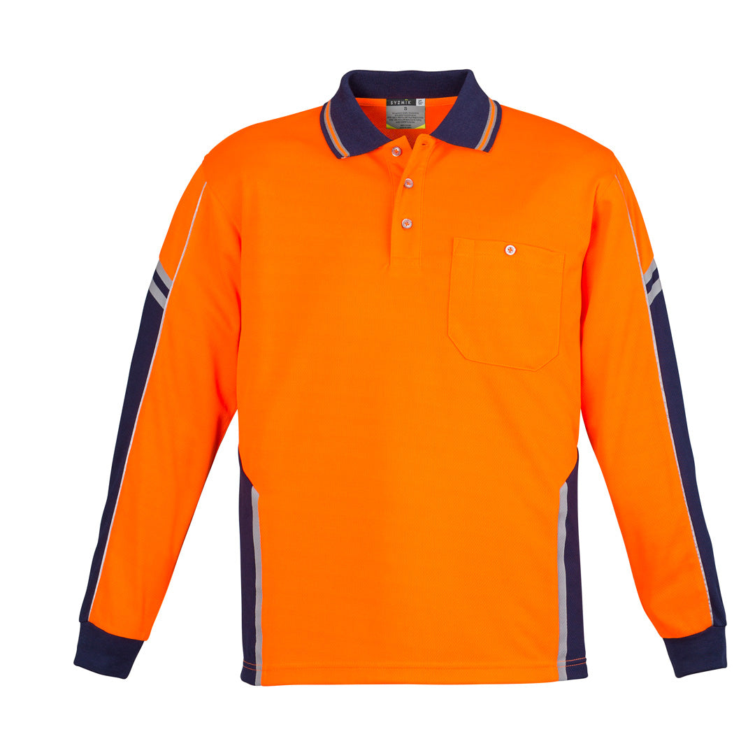 Syzmik The Squad Polo | Adults | Short & Long Sleeve Orange/Navy Work Safety Protective Gear