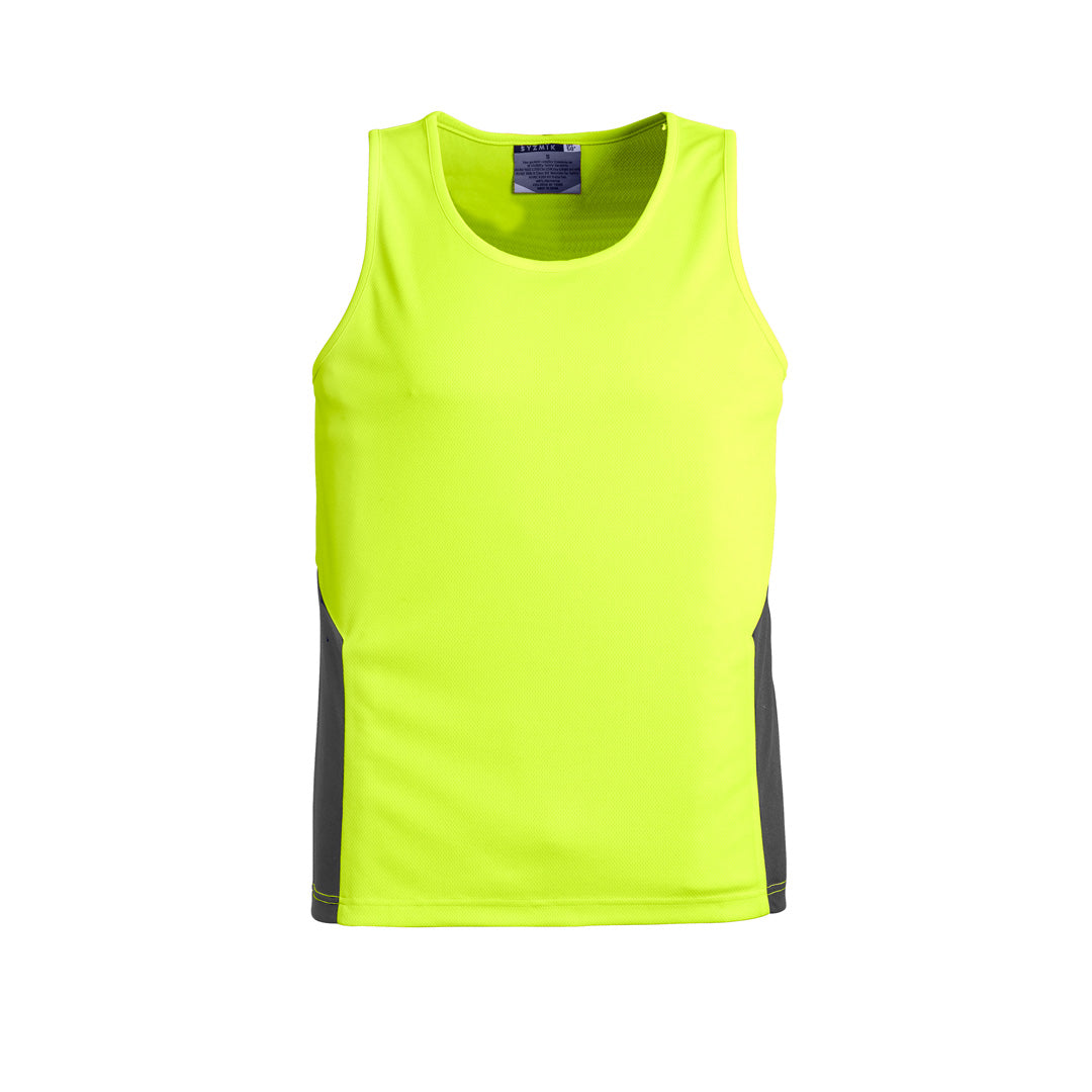 Syzmik The Squad Singlet | Unisex Yellow/Charcoal Shirts & Tops