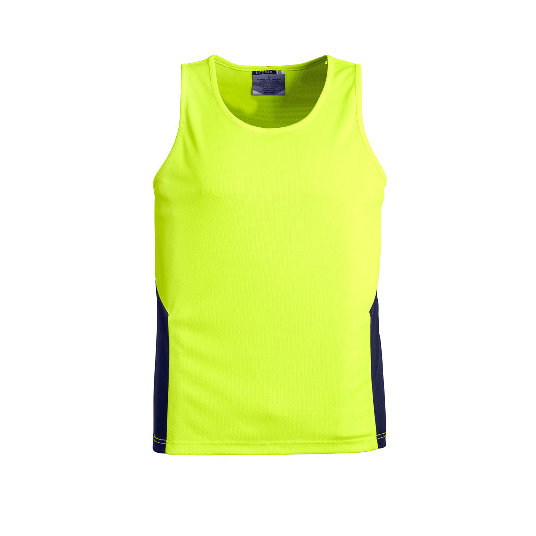 Syzmik The Squad Singlet | Unisex Yellow/Navy Shirts & Tops