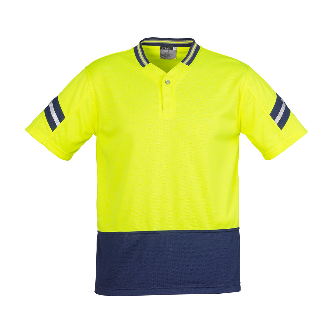 Syzmik The Astro Polo | Mens | Short Sleeve Yellow/Navy Work Safety Protective Gear