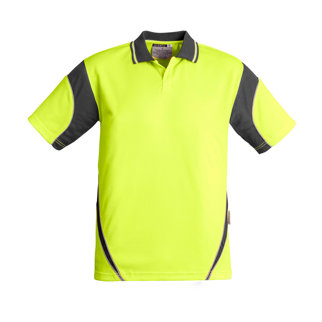 Syzmik The Aztec Polo | Mens | Short Sleeve Yellow/Charcoal Shirts & Tops