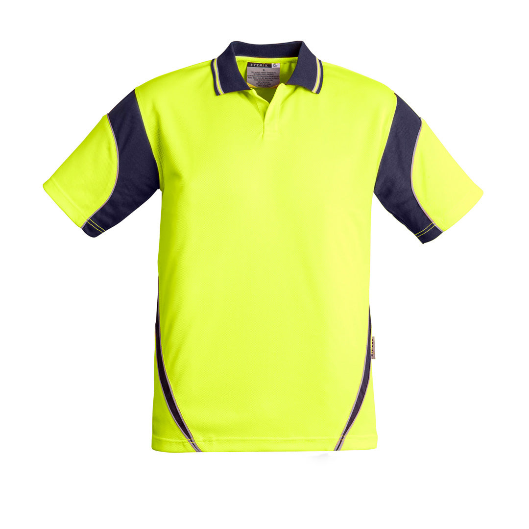 Syzmik The Aztec Polo | Mens | Short Sleeve Yellow/Navy Shirts & Tops