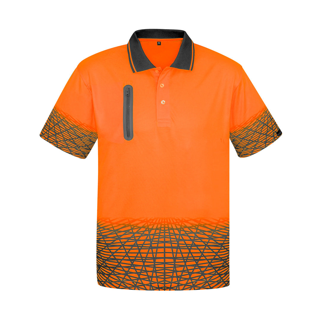 Syzmik The Tracks Polo | Mens | Short Sleeve Orange/Charcoal Shirts & Tops