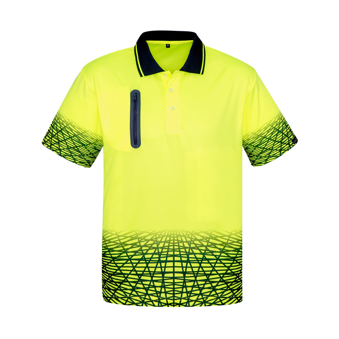 Syzmik The Tracks Polo | Mens | Short Sleeve Yellow/Navy Shirts & Tops