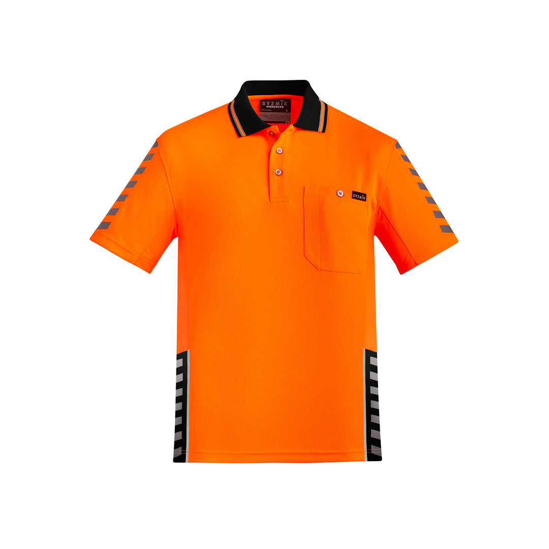 Syzmik The Komodo Polo | Mens | Short Sleeve Orange/Black Shirts & Tops