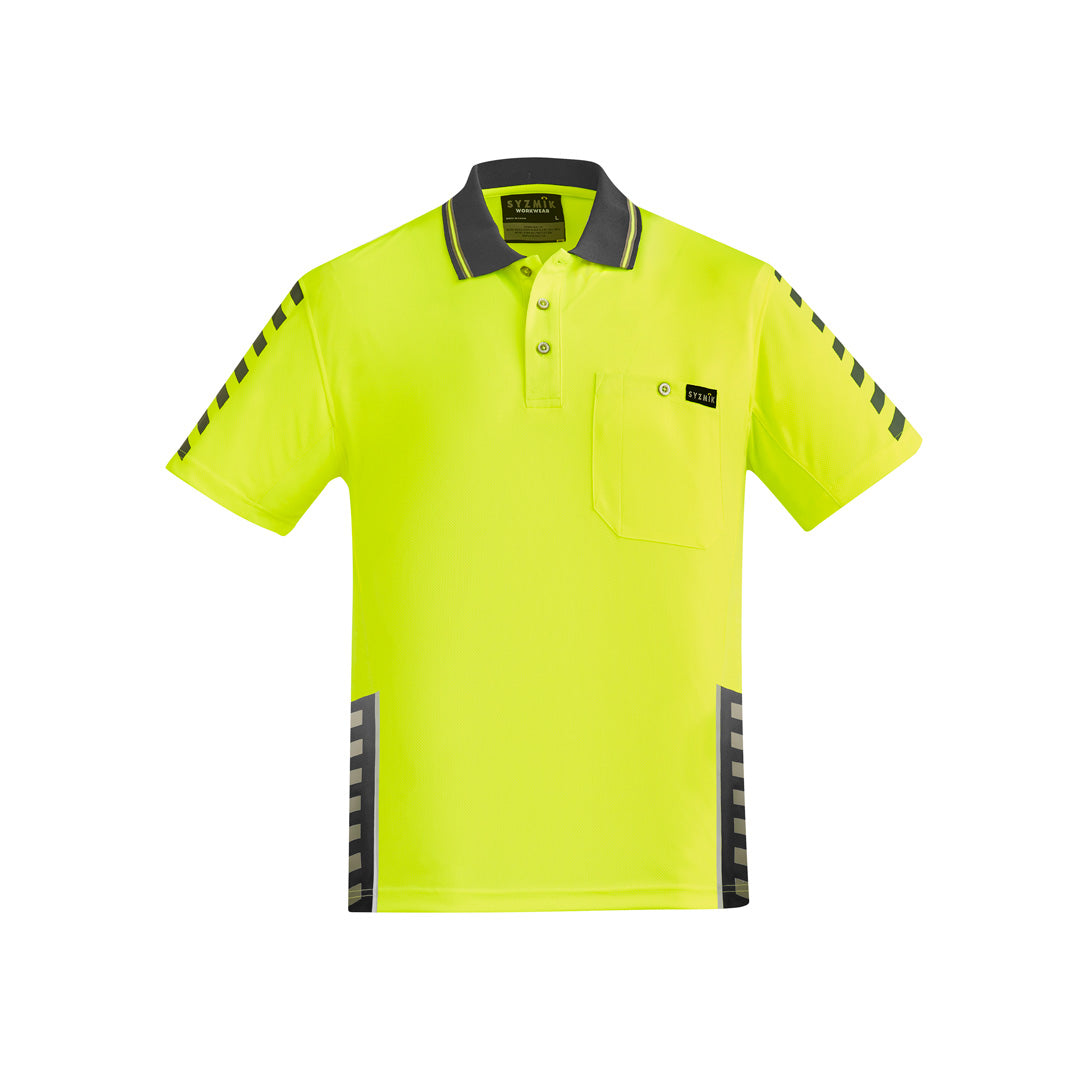 Syzmik The Komodo Polo | Mens | Short Sleeve Yellow/Charcoal Shirts & Tops