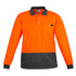 Syzmik The Comfort Back Polo | Mens | Long Sleeve Orange/Charcoal Shirts & Tops