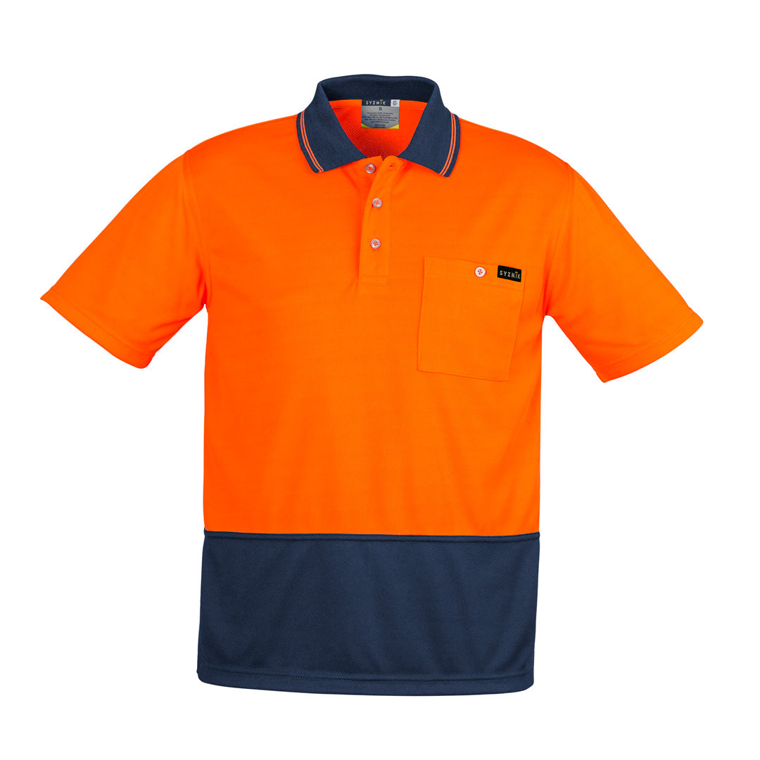 Syzmik The Comfort Back Polo | Mens | Short Sleeve Orange/Navy Shirts & Tops