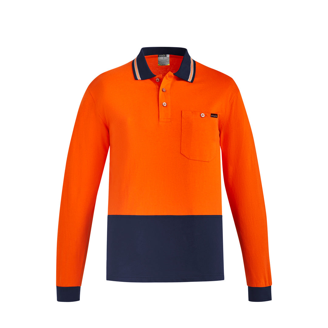 Syzmik The Frank Polo | Mens | Short and Long Sleeve Orange/Navy Shirts & Tops