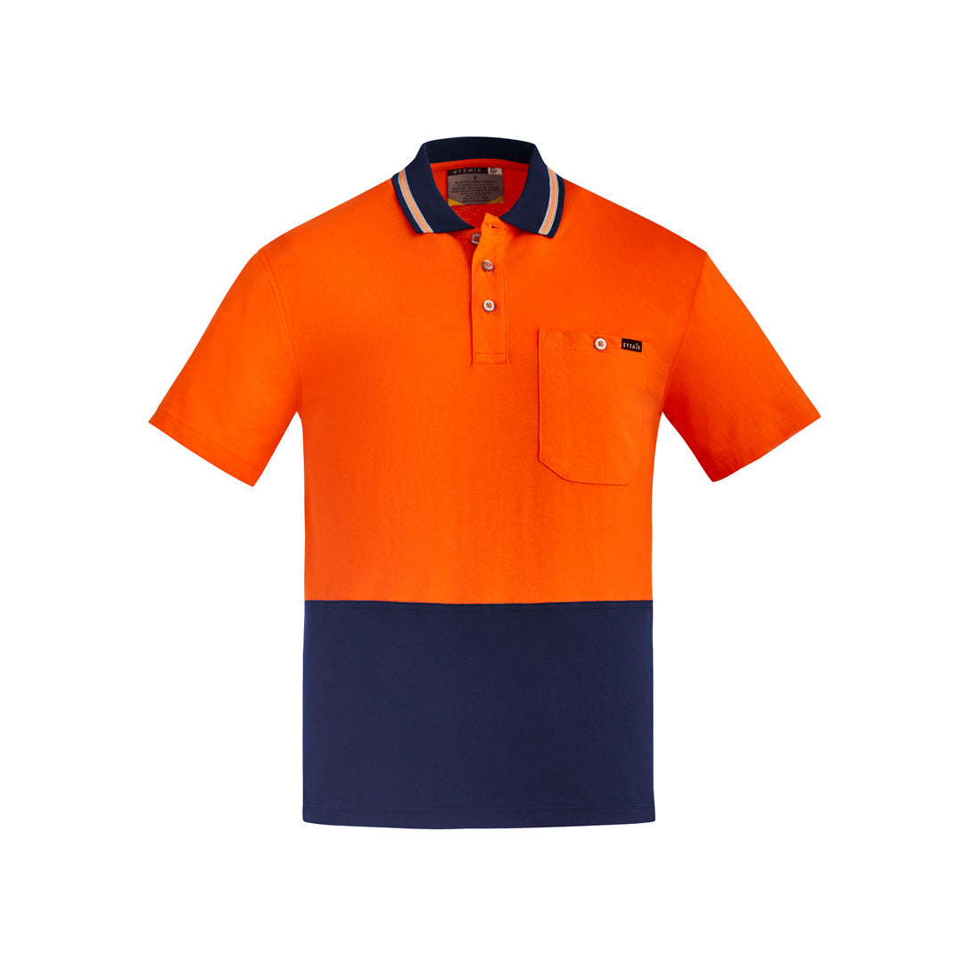 Syzmik The Frank Polo | Mens | Short and Long Sleeve Orange/Navy Shirts & Tops