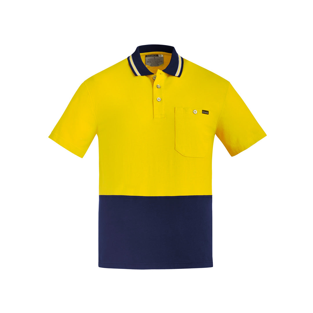 Syzmik The Frank Polo | Mens | Short and Long Sleeve Yellow/Navy Shirts & Tops