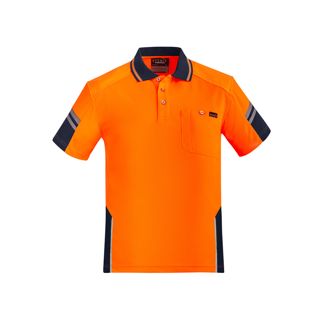 Syzmik The Squad Polo RE | Mens | Short Sleeve Orange/Navy Work Safety Protective Gear
