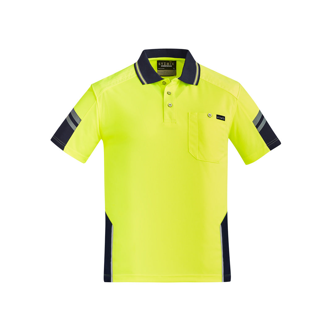 Syzmik The Squad Polo RE | Mens | Short Sleeve Yellow/Navy Work Safety Protective Gear