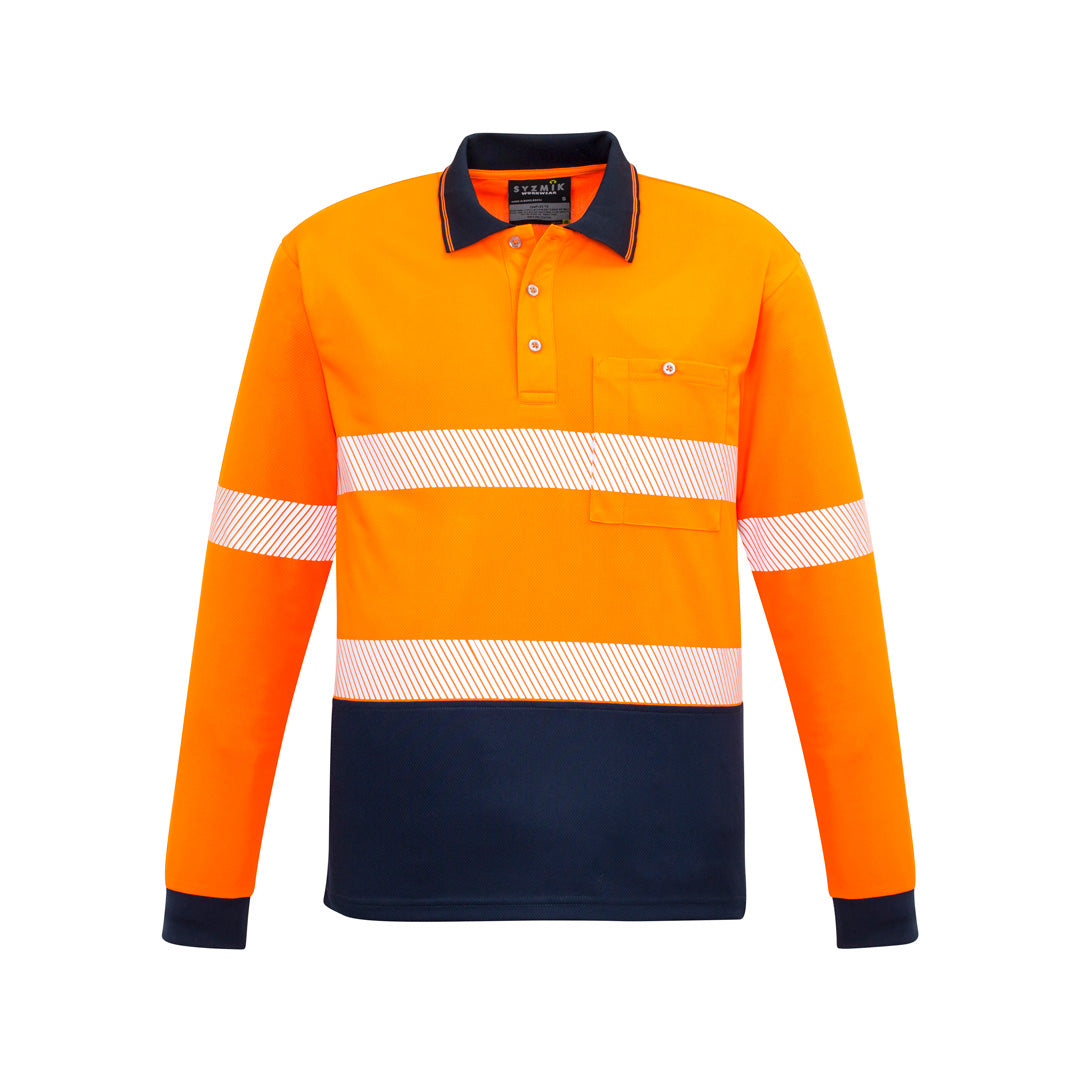 Syzmik The Jason Polo | Mens | Short & Long Sleeve Orange/Navy Work Safety Protective Gear