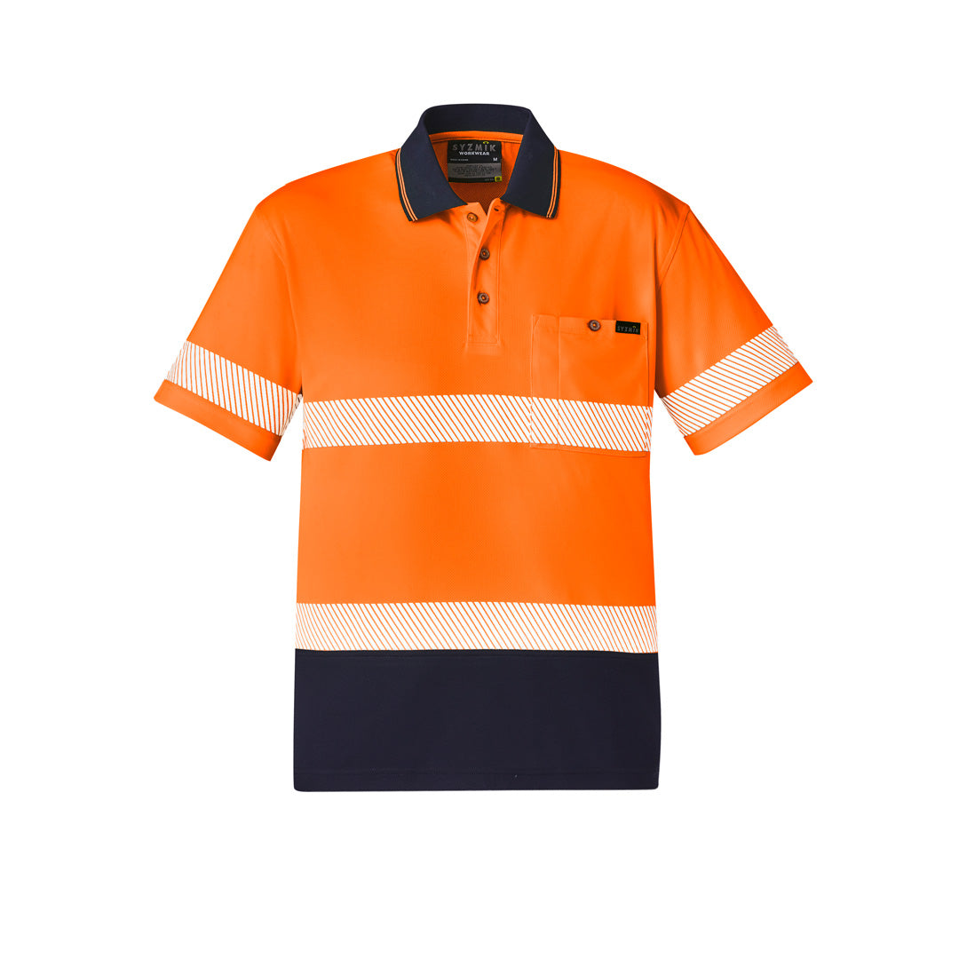 Syzmik The Jason Polo | Mens | Short & Long Sleeve Orange/Navy Work Safety Protective Gear