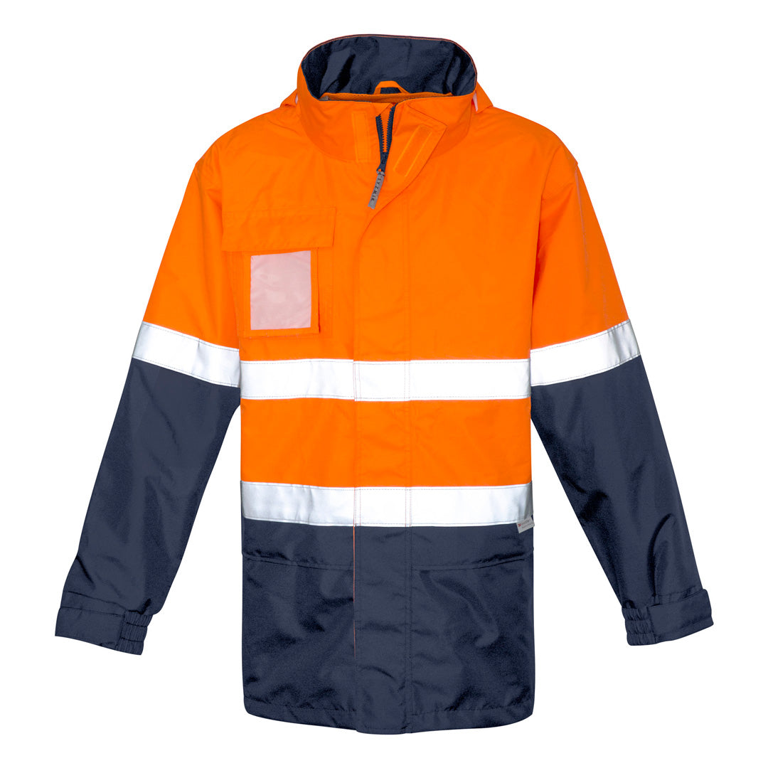 Syzmik The Ultralite Waterproof Jacket | Unisex Orange/Navy Work Safety Protective Gear